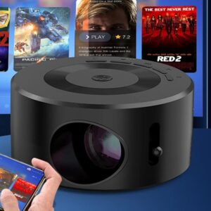 Ecran de projection, mini vidéoprojecteur USB portable 1080P angle, vue de trois quarts