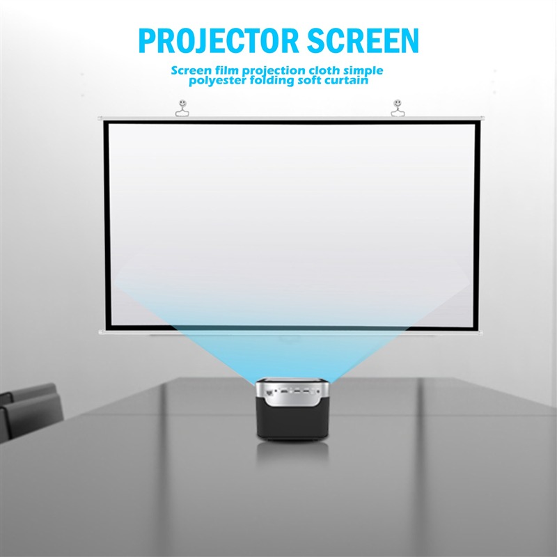 Écran de projection pliable 100 pouces, blanc anti-pli, vue arriere