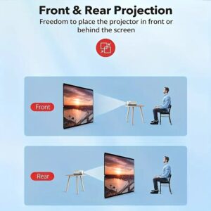 Écran de projection pliable 16:9, trois grandes tailles, vue arriere