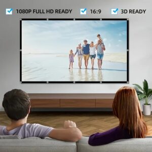 Écran de projection pliable 16:9, trois grandes tailles, vue de profil