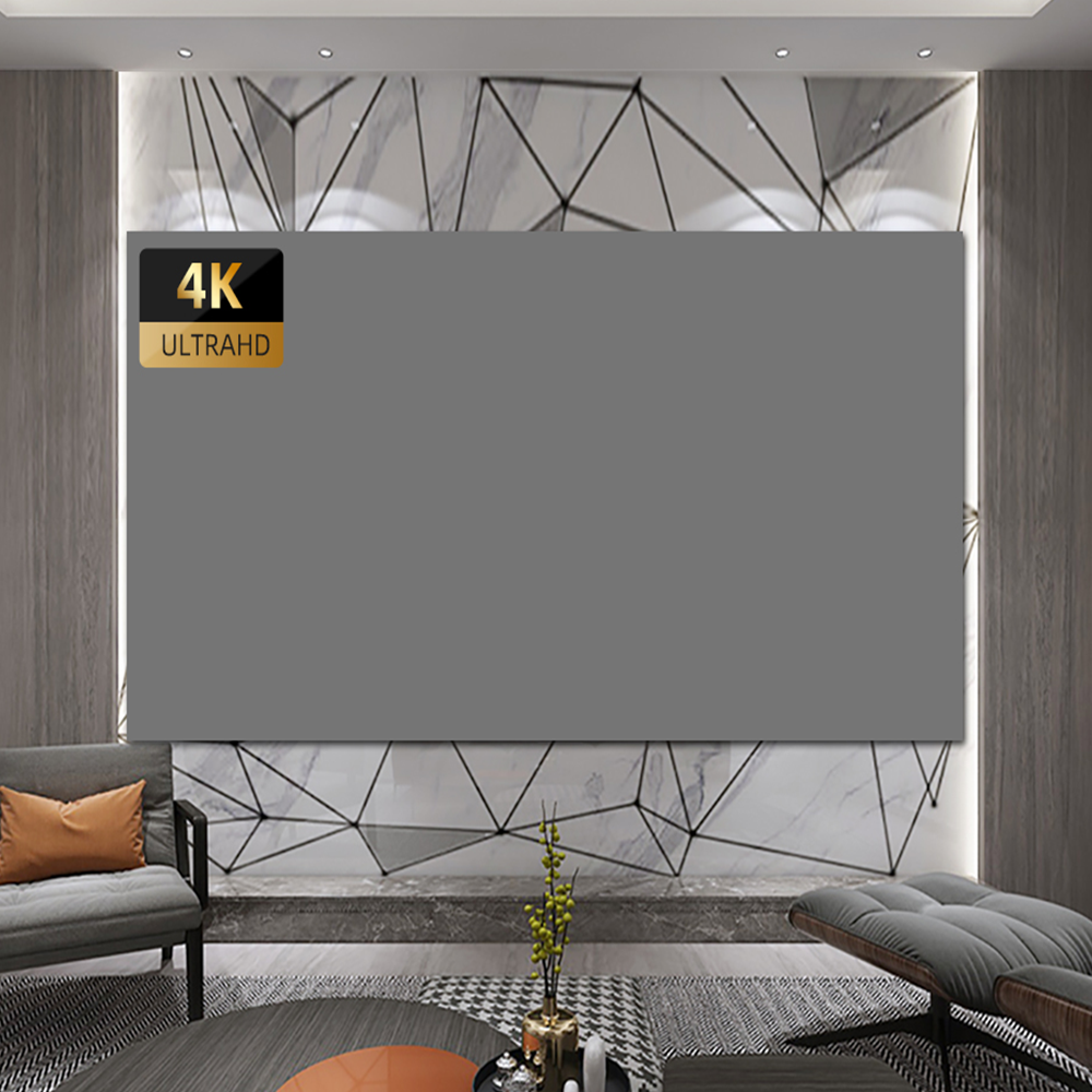 Écran de projection pliable en tissu réfléchissant, neuf diagonales, vue de trois quarts