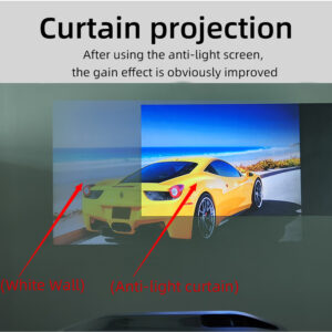 Écran de projection pliable en tissu réfléchissant, neuf diagonales, vue de face