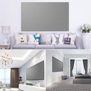 Écran de projection pliable en tissu réfléchissant, neuf diagonales, vue arriere