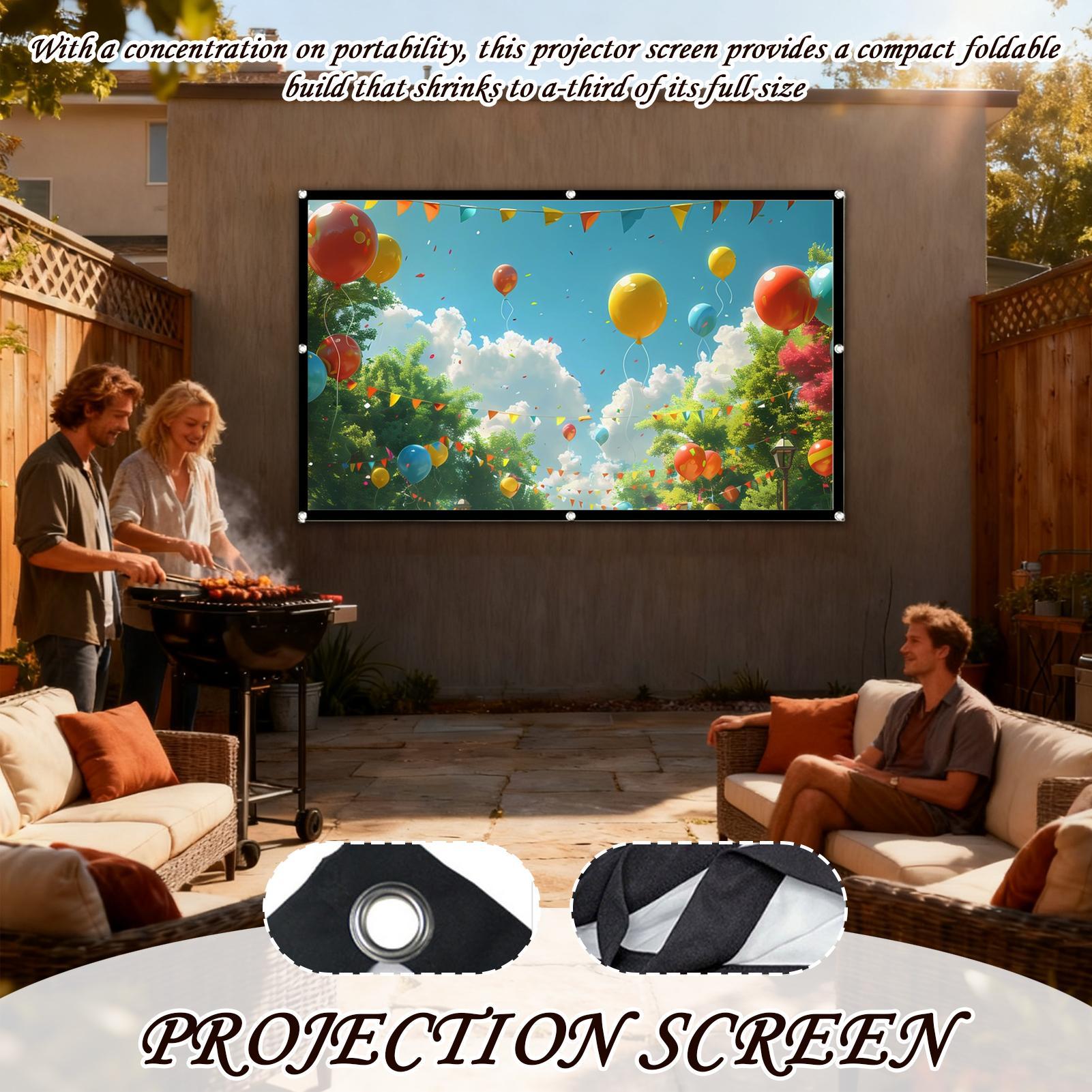 Écran de projection pliable extérieur, 60 ou 100 pouces, detail