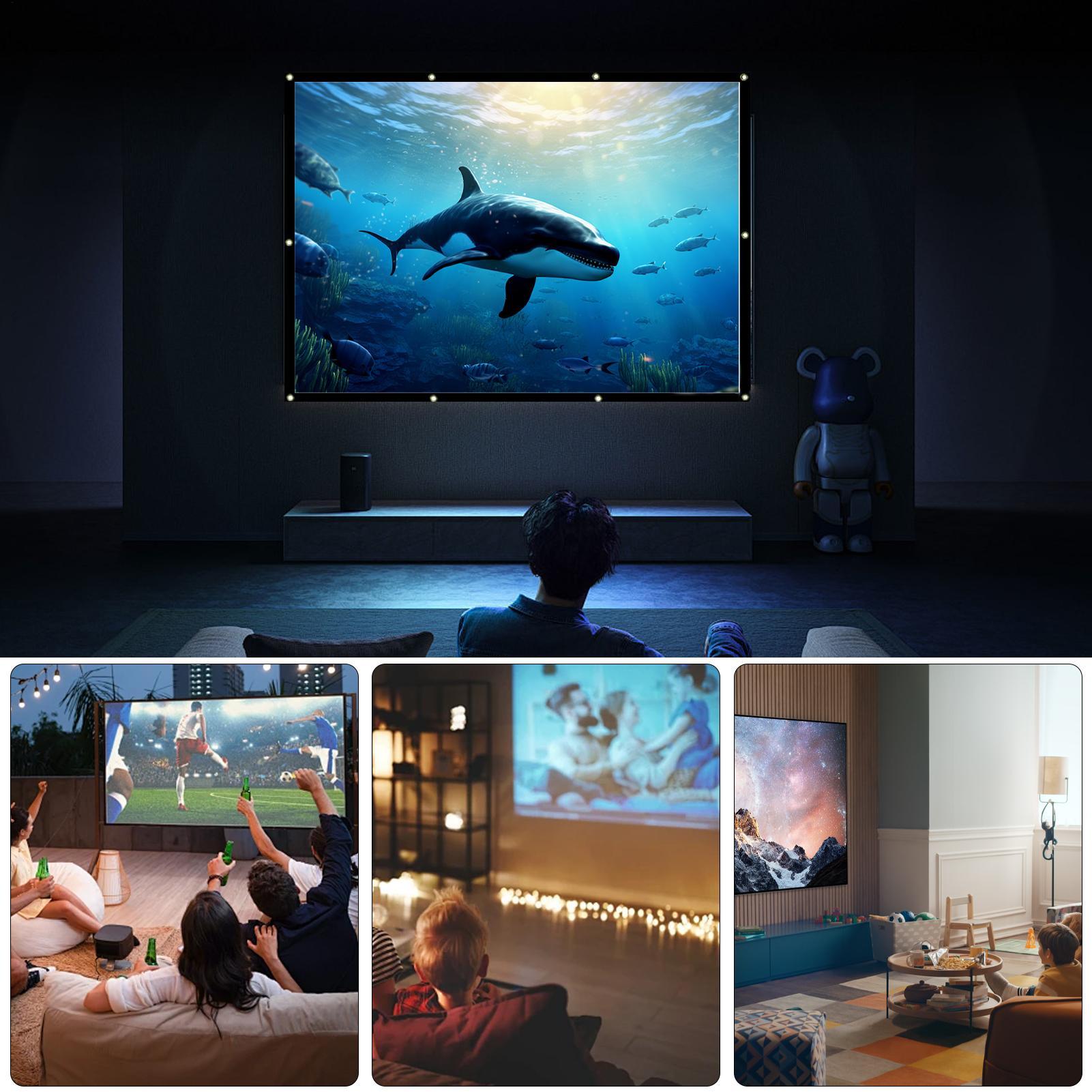 Écran de projection pliable extérieur, 60 ou 100 pouces, vue arriere