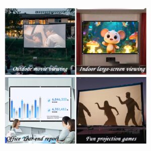 Écran de projection pliable extérieur, 60 ou 100 pouces, vue de profil
