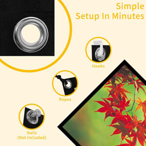 Écran de projection pliable simple, quatre tailles, vue arriere