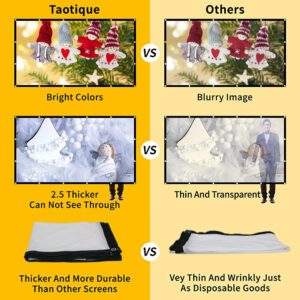 Écran de projection pliable simple, quatre tailles, vue de profil