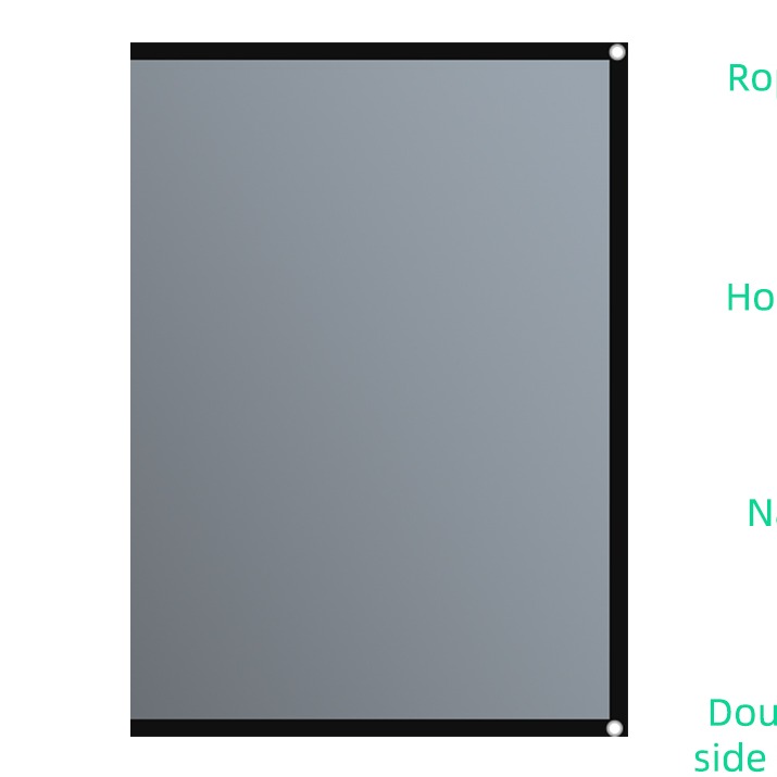 Écran de projection portable Anti-lumière 16:9, vue de face