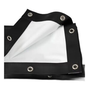 Ecran de projection portable en tissu a haute luminosite, vue de trois quarts