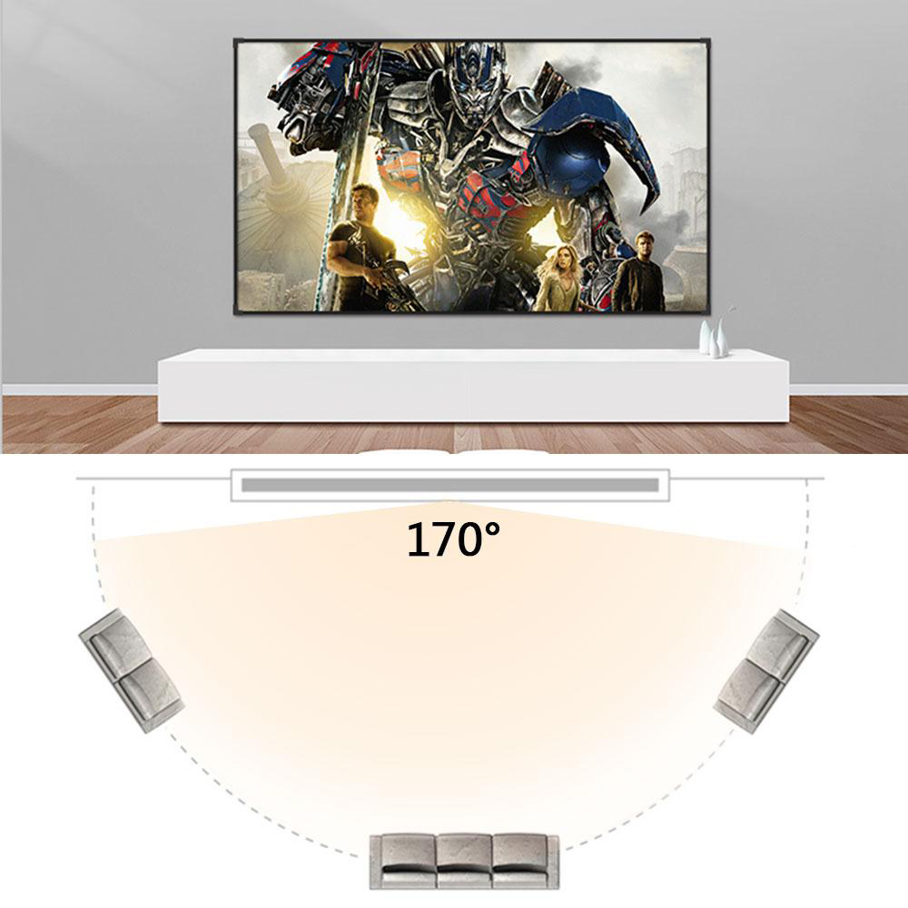 Écran de projection portable pour séance en extérieur, vue de profil