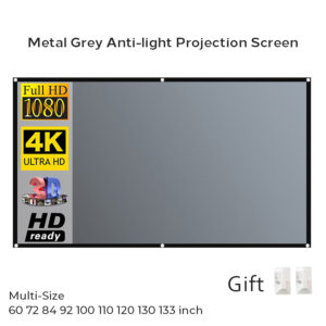 Écran de projection simple anti-lumière, quatre tailles, vue de trois quarts