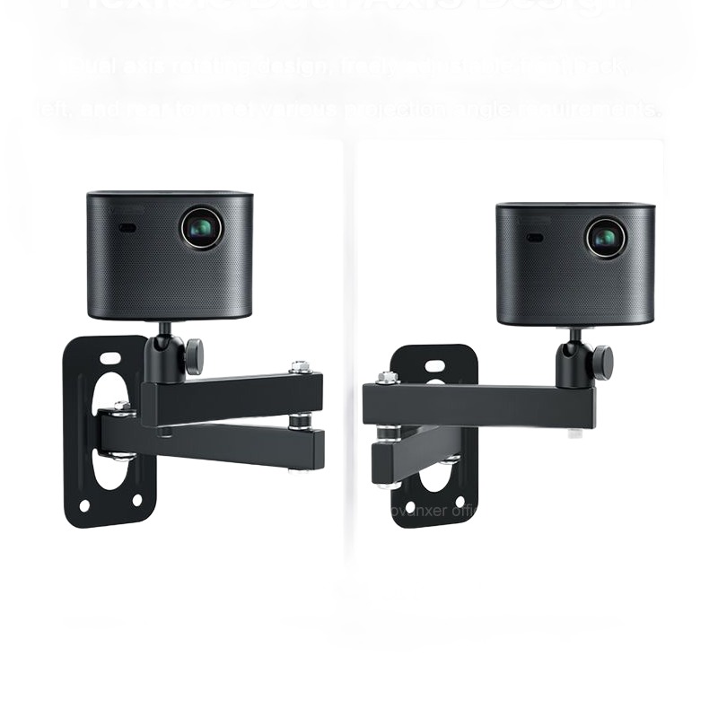 Ecran de projection, support mural pliable en aluminium, quatre, vue de face