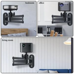 Ecran de projection, support mural pliable en aluminium, quatre, vue de profil