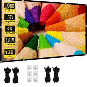 Ecran de projection, toile de projection 4K pliable, trois diagonales, vue principale