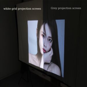Ecran de projection, toile de projection anti-lumière en fibre de verre, vue de trois quarts