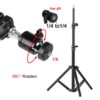 Ecran de projection, trépied de projecteur extensible jusqu'à 160 cm, vue principale