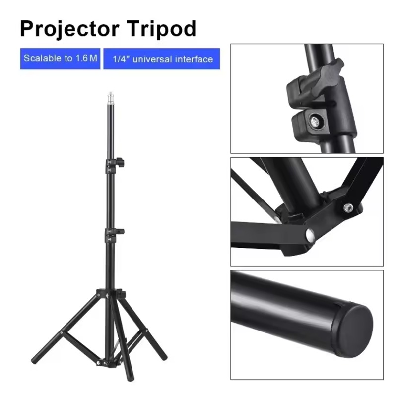 Ecran de projection, trépied universel de 50 à 160 cm pour mini, vue de profil