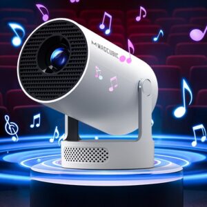Ecran de projection, vidéoprojecteur Portable HY300Pro+ Android 14, vue arriere