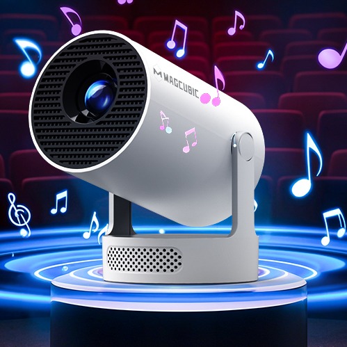 Ecran de projection, vidéoprojecteur Portable HY300Pro+ Android 14, vue arriere
