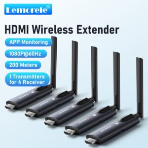 Émetteur et récepteur HDMI sans fil, portée annoncée 200 m, vue de face
