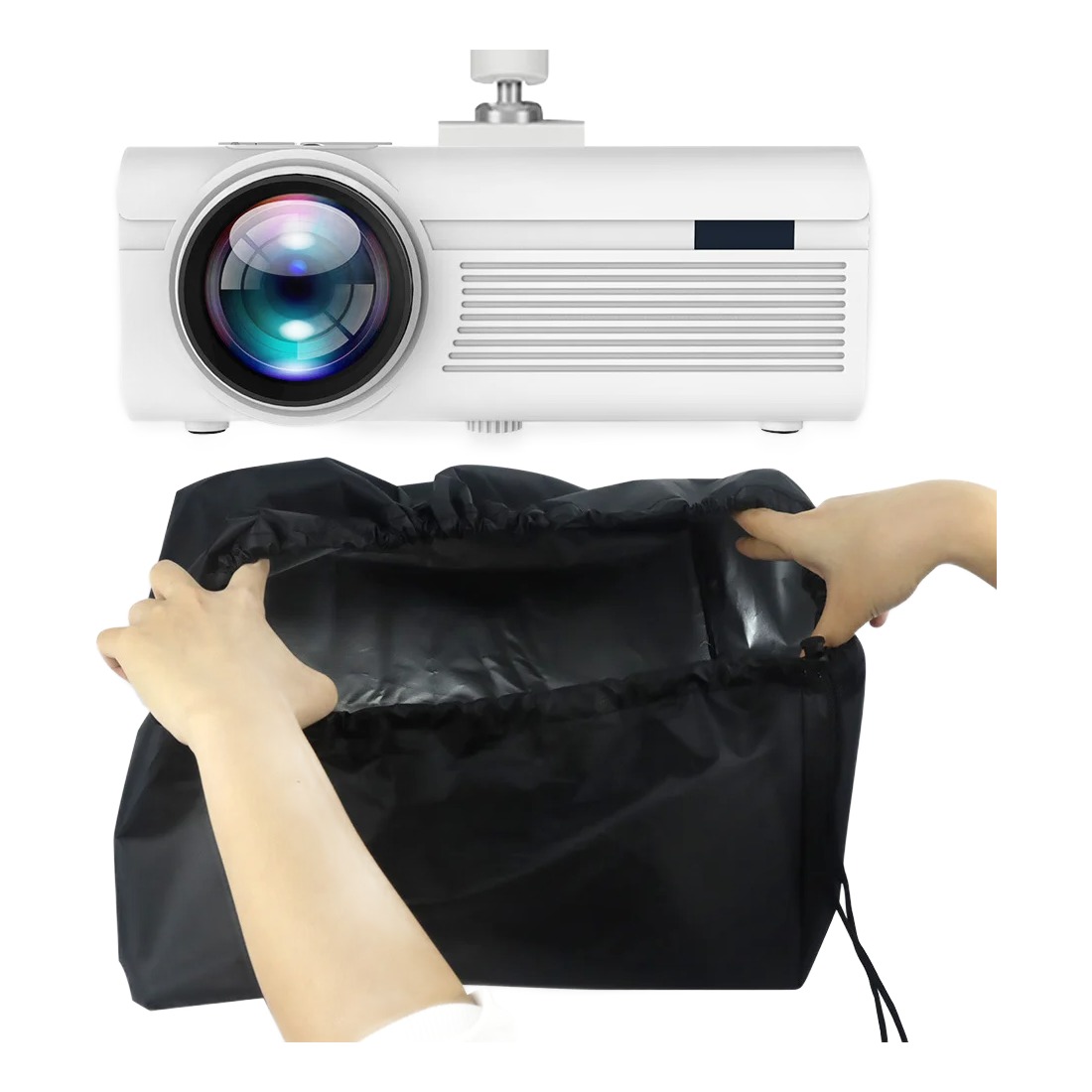 Housse vidéoprojecteur plafond en tissu Oxford imperméable, format 35 cm, detail