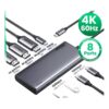 Hub USB C HDMI huit en un, triple affichage et charge, vue principale
