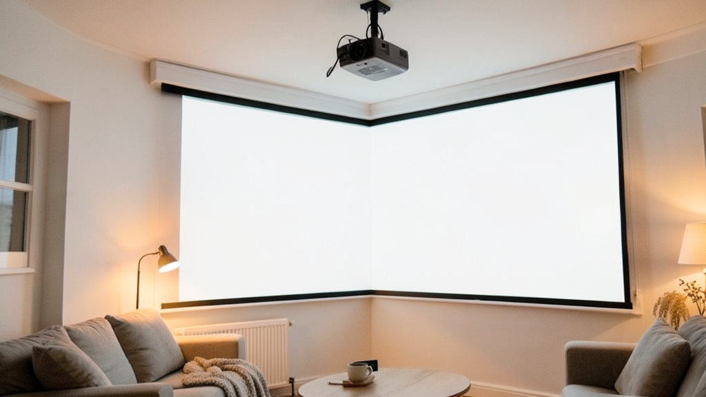 Installer un vidéoprojecteur au plafond d'un salon face à l'écran
