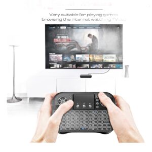 Mini clavier sans fil rétroéclairé à pavé tactile, vue de face