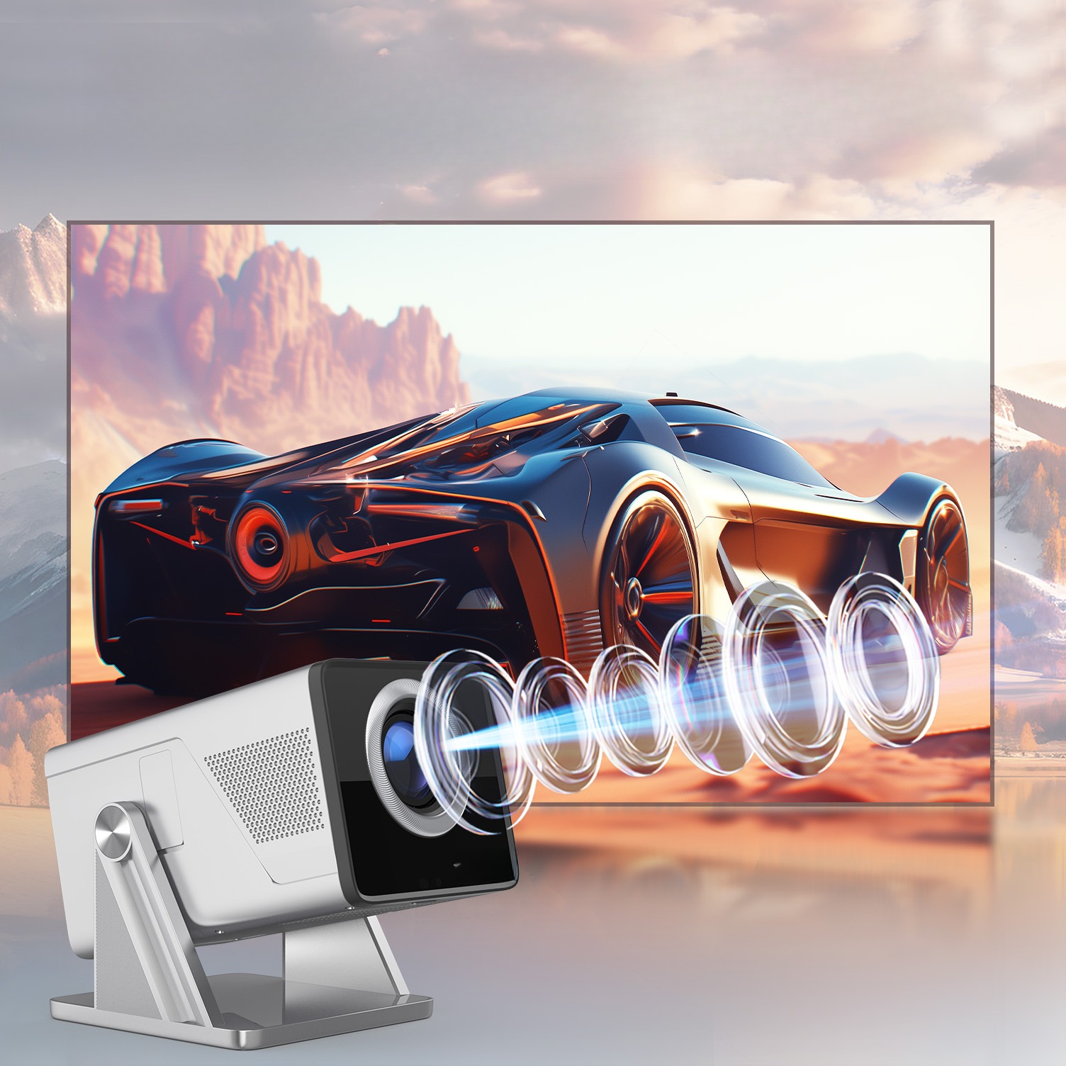 Mini vidéoprojecteur à 1000 lumens ANSI avec haut-parleur, detail