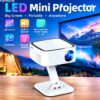 Mini vidéoprojecteur cube 720p, alimenté en USB-C, pied pivotant, vue principale