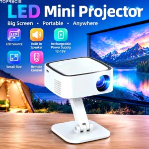 Mini vidéoprojecteur cube 720p, alimenté en USB-C, pied pivotant, vue principale