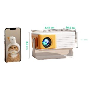Mini vidéoprojecteur de 12,9 cm, 200 ANSI, blanc et orange, vue principale