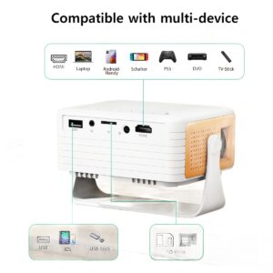 Mini vidéoprojecteur de 12,9 cm, 200 ANSI, blanc et orange, vue de face