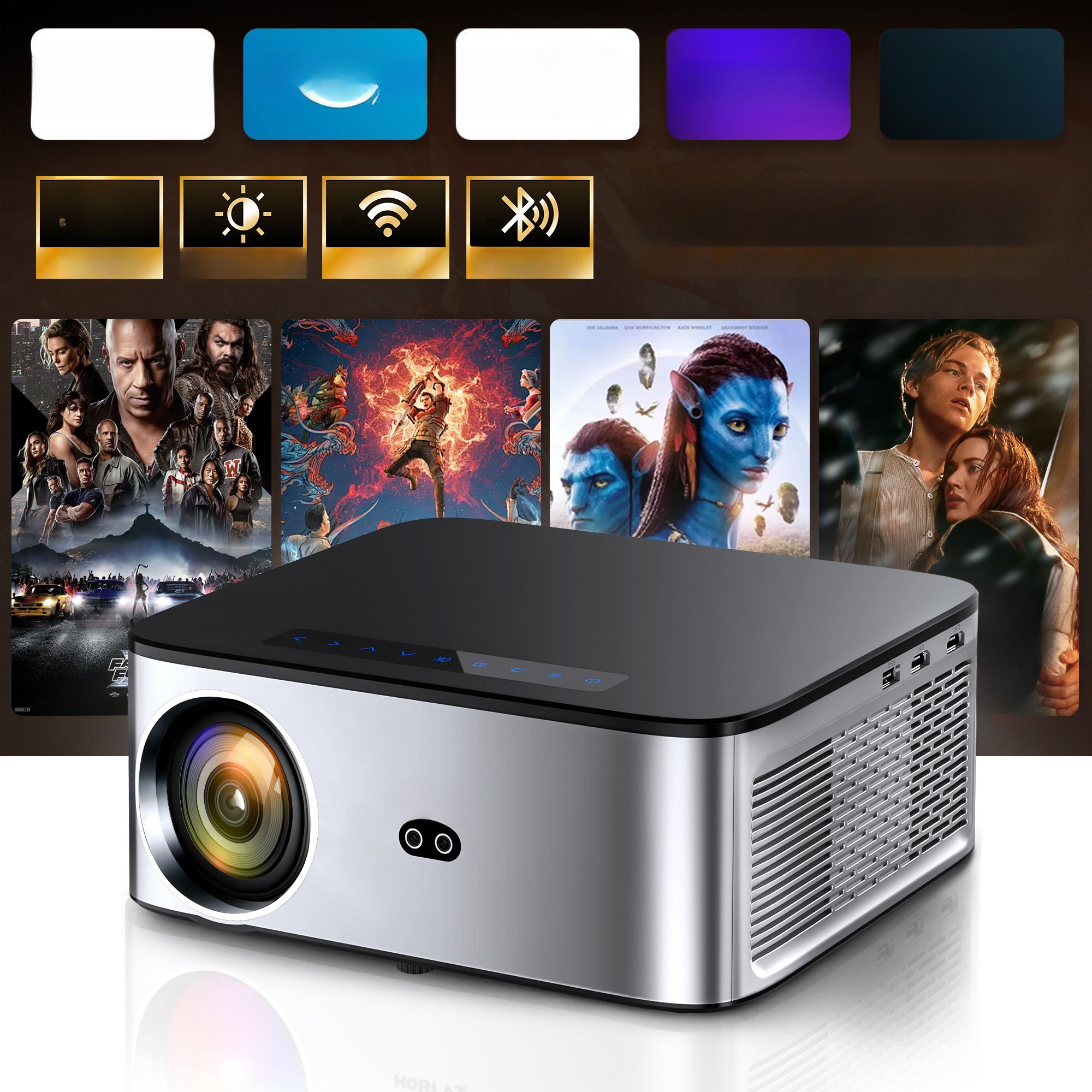 Mini vidéoprojecteur extérieur à 1600 lumens ANSI, vue principale