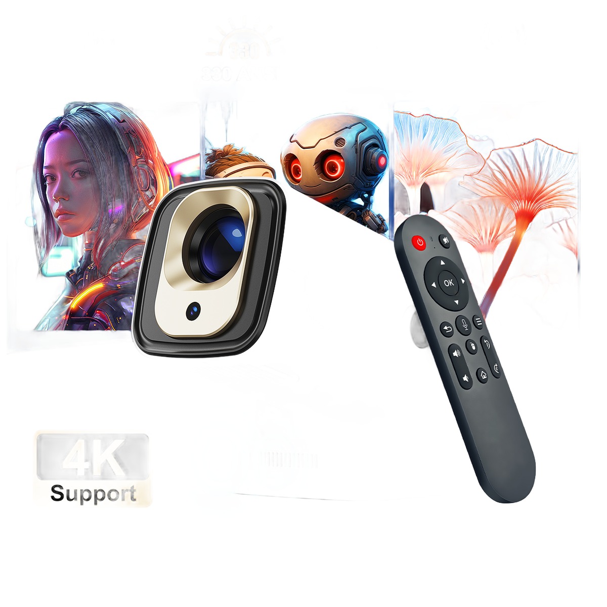 Mini vidéoprojecteur Full HD natif à mise au point automatique, 330 ANSI, vue principale