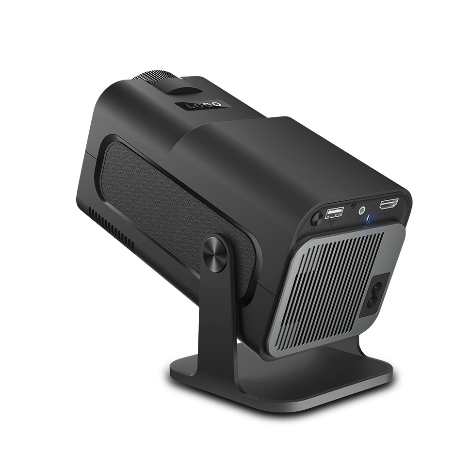 Mini Vidéoprojecteur HY320 720P Double Wifi6 BT5.0 Android, vue de profil