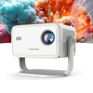 Mini Vidéoprojecteur L018 Android 14 WiFi6 8K, vue de trois quarts
