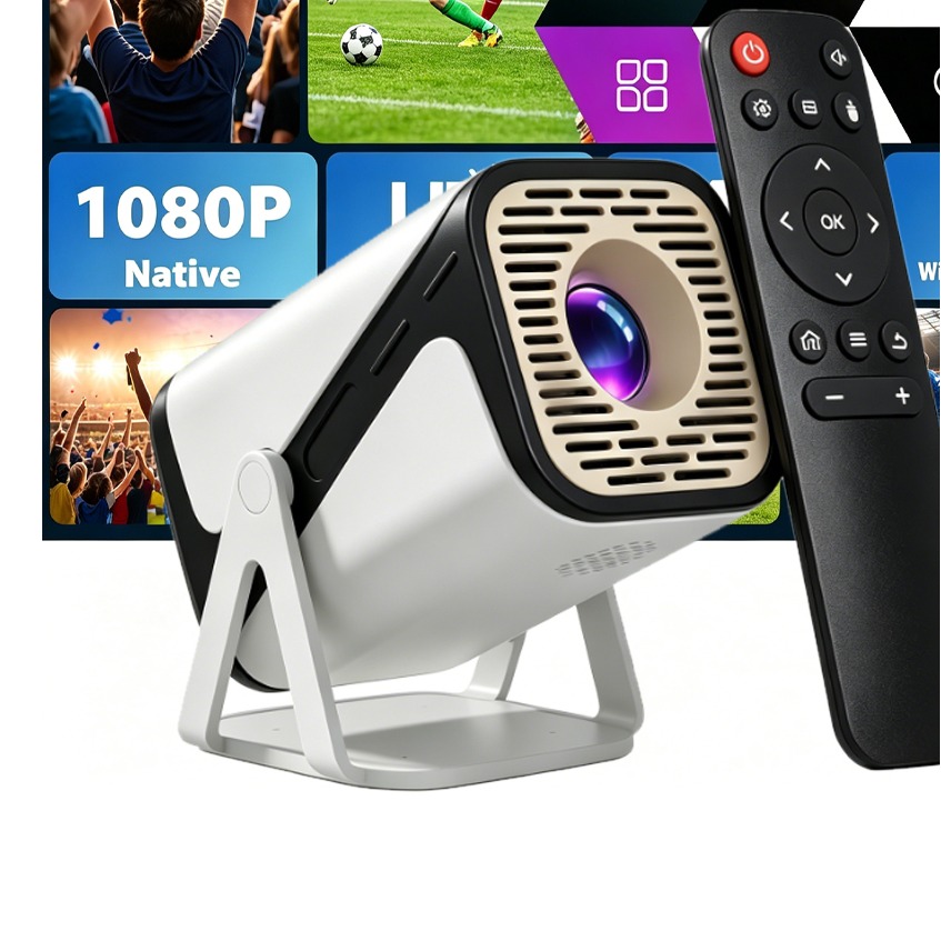 Mini videoprojecteur, mini Projecteur Intelligent Wi-Fi Bluetooth 4K, vue principale
