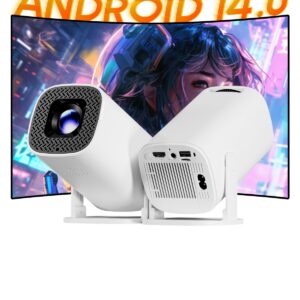 Mini videoprojecteur, mini Projecteur P30PRO Android 14 WiFi6 BT 5.0, vue de trois quarts