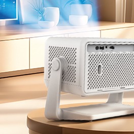 Mini vidéoprojecteur PG370 MAX Full HD Android, vue de trois quarts
