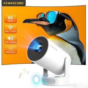 Mini vidéoprojecteur pivotant avec télécommande vocale, vue principale