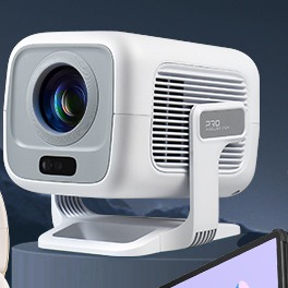 Mini Vidéoprojecteur Portable 4K Android 600, vue de trois quarts