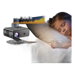 Mini videoprojecteur portable Full HD a mise au point automatique, vue de face
