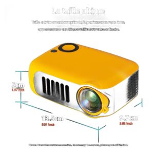 Mini videoprojecteur portable LED pour cinéma à domicile, vue de trois quarts