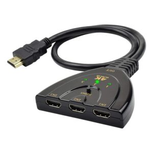 Repartiteur cable videoprojecteur HDMI 3 vers 1 en 4K, vue principale