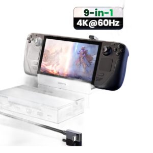 Station cable videoprojecteur USB-C vers HDMI et reseau, vue de trois quarts