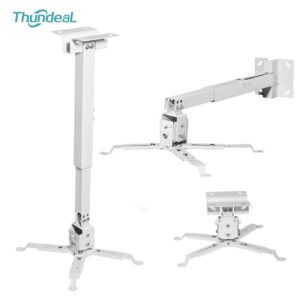 Support de plafond réglable en hauteur pour projecteur, vue de face