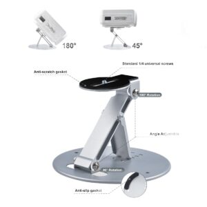 Support de projecteur 3 en 1, table, mur ou plafond, vue de trois quarts