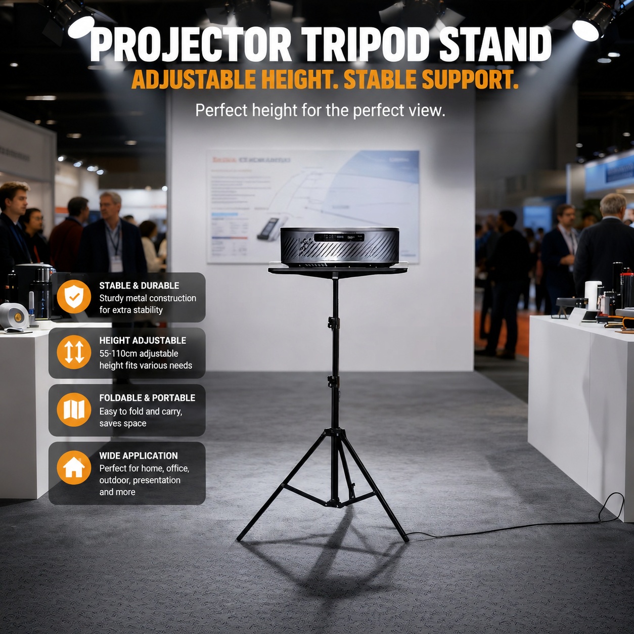 Support de projecteur réglable, trois hauteurs, vue principale